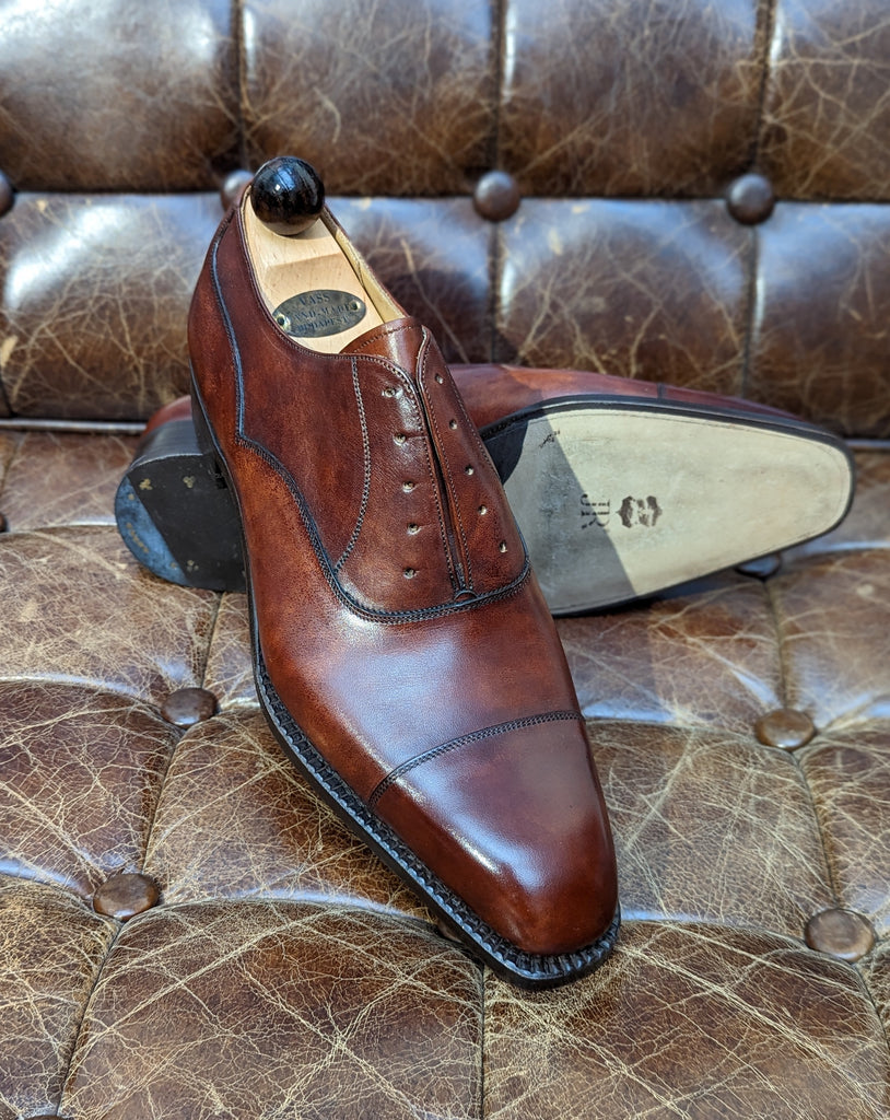 Vass Oxford Gold Museum Calf, UK 9, K last Ascot Shoes