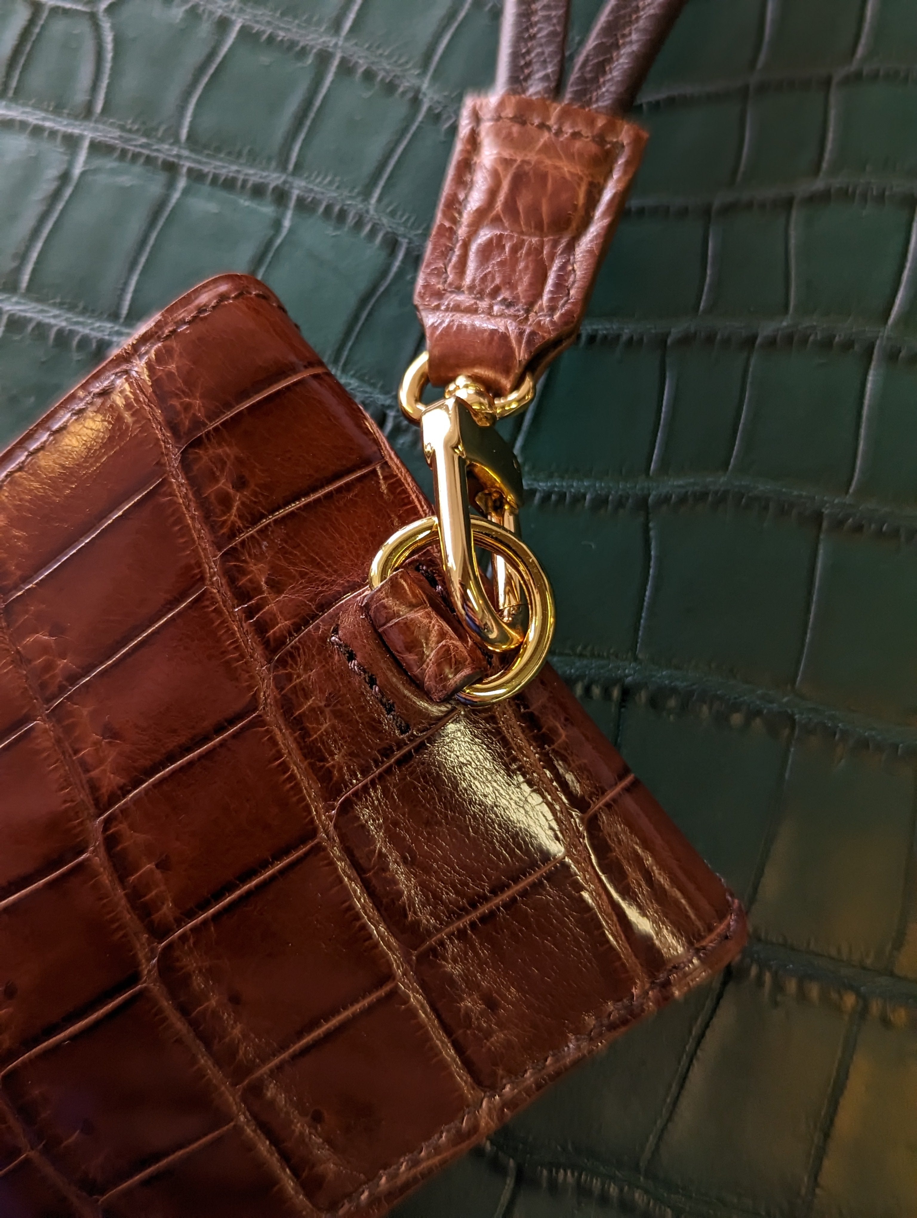 Bespoke Sunglasses Case - Cognac Crocodile - Ascot Shoes