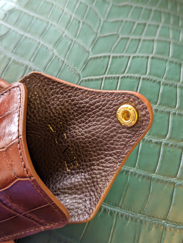 Bespoke Sunglasses Case - Cognac Crocodile