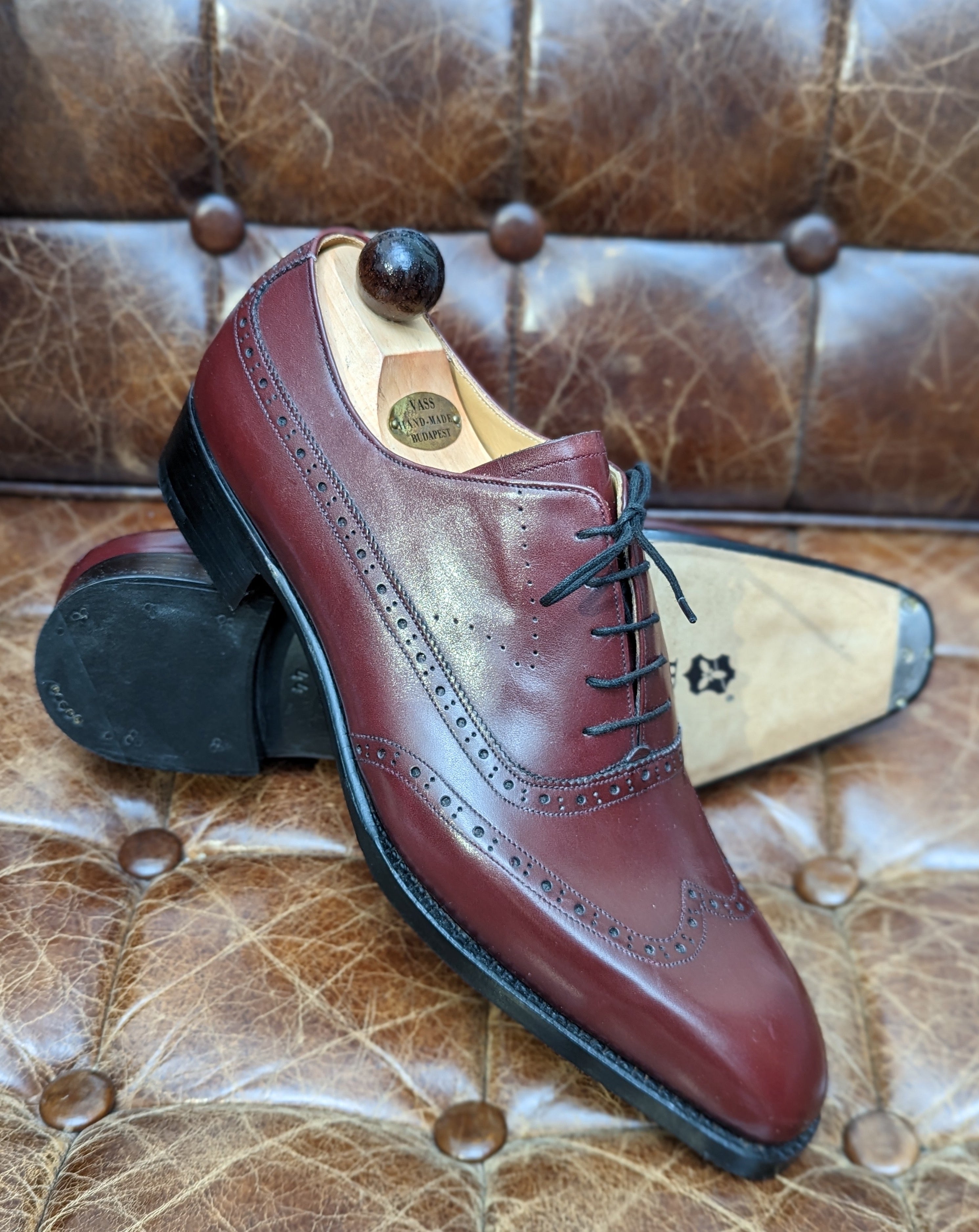 Vass Oxford - Burgundy Calf, UK 10, U last - Ascot Shoes