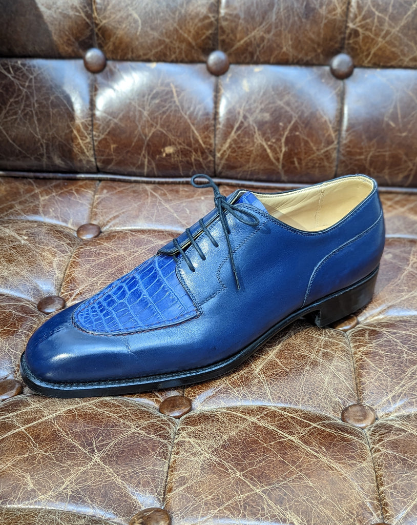 Ascot Kaan - Blue Semi Croc, UK 7 - Ascot Shoes