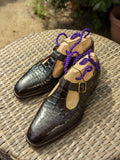 Edward Green - Dark Brown Croc, UK 9, 606 last - Ascot Shoes