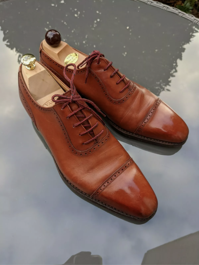 Crockett Jones WESTBOURNE Chestnut Calf - Last UK9.5E US10.5 EU43.5 - Ascot Shoes