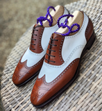 Ascot Gatsby - Tan Hatch Grain & White Calf - Ascot Shoes