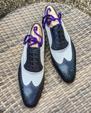 Ascot Gatsby - Navy & White Calf - Ascot Shoes