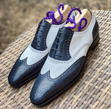 Ascot Gatsby - Navy & White Calf - Ascot Shoes