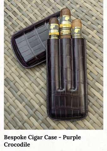 George Bespoke Purple Crocodile Cigar Case