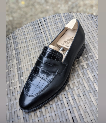 Invoice Allan. Black Crocodile & Calf Loafers UK9.5 EU44