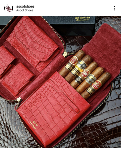 Custom Made Travel Cigar for Marcus. Crocodile  Bordeaux