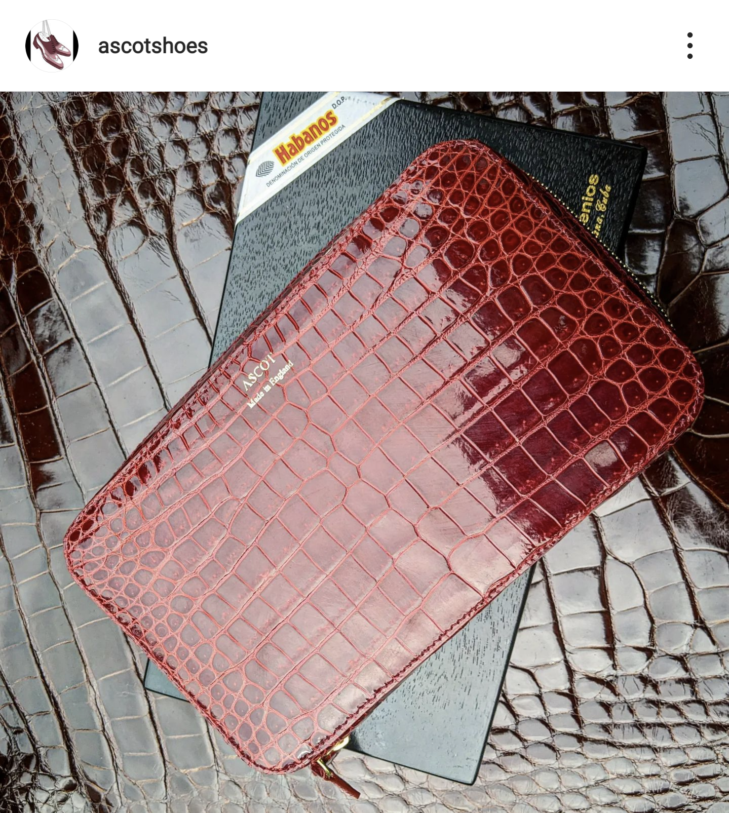Custom Made Travel Cigar for Marcus. Crocodile Bordeaux - Ascot Shoes