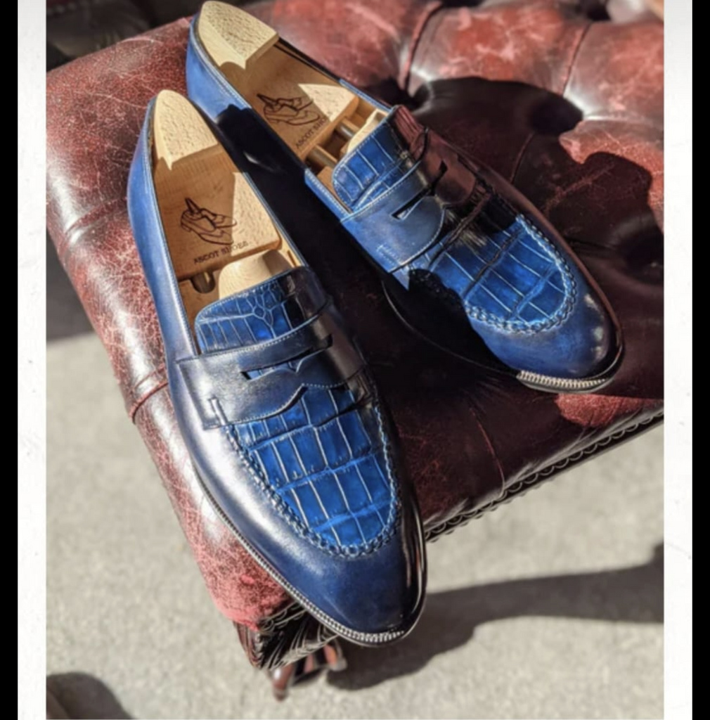 Stan invoice. Blue Crocodile Loafers. UK7.5 - Ascot Shoes