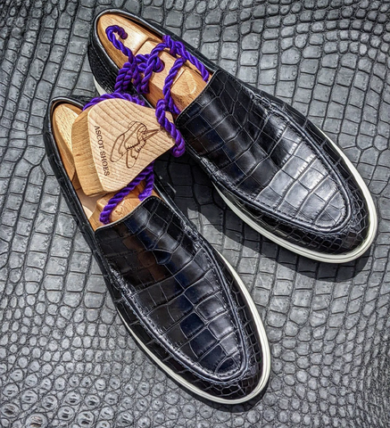 Ruben Black Crocodile Loafers