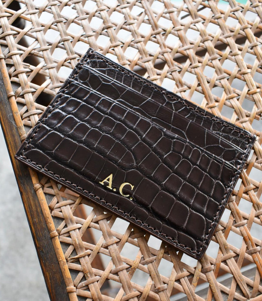 Credit Card Wallet - Brown Alligator - Ascot Shoes