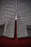 Bespoke Crocodile Bomber Jacket - Silver Grey Nubuck - Ascot Shoes